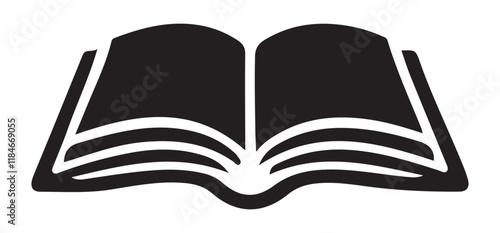 Silhouette of an Open Book with Multiple Pages Indicating Extensive Reading