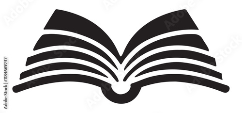 Open Book Silhouette Illustration Design for Education