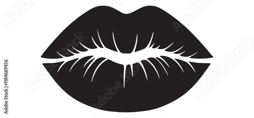 Black Lips Silhouette Vector Illustration for Design Projects