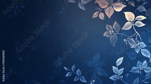 Delicate Blue And White Botanical Leaf Design