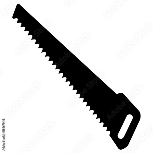  Japanese pull saw  silhouette vector illustration
