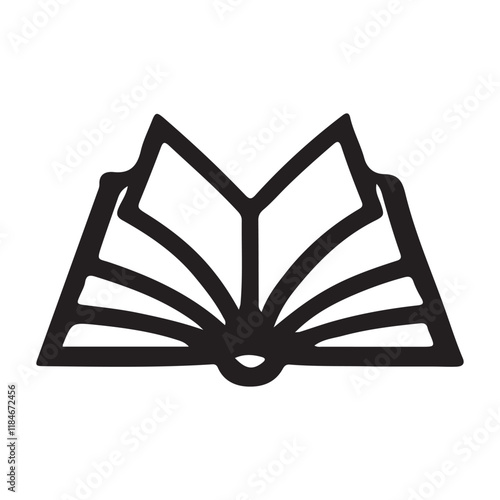 Open Book Silhouette Illustration Vector Icon Design