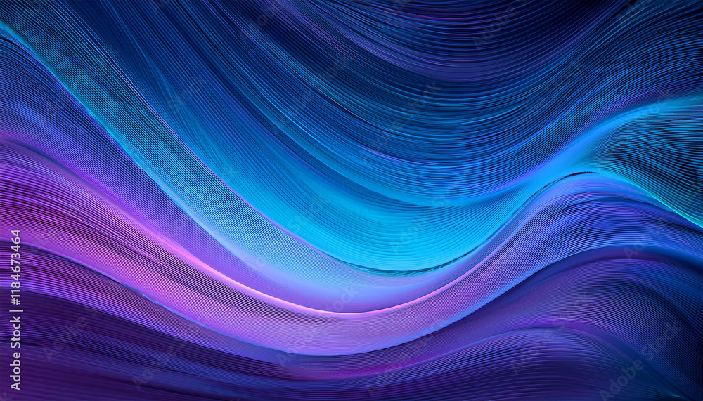 Fototapeta premium modern abstract waves in blue and purple gradient digital curved design background