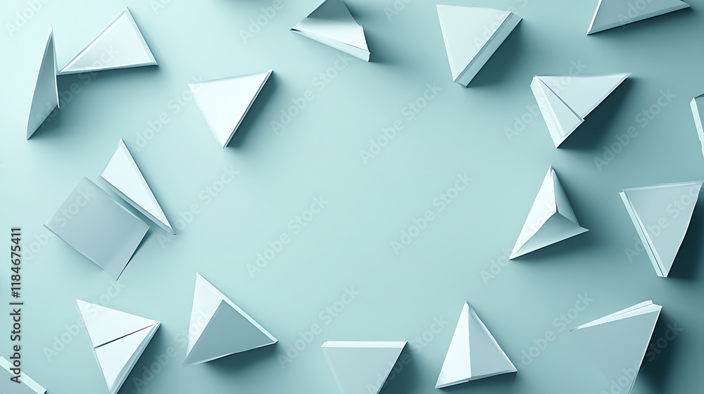 Abstract Arrangement of Light Blue Triangular Forms Abstract Arrangement of Light Blue Triangular Forms
