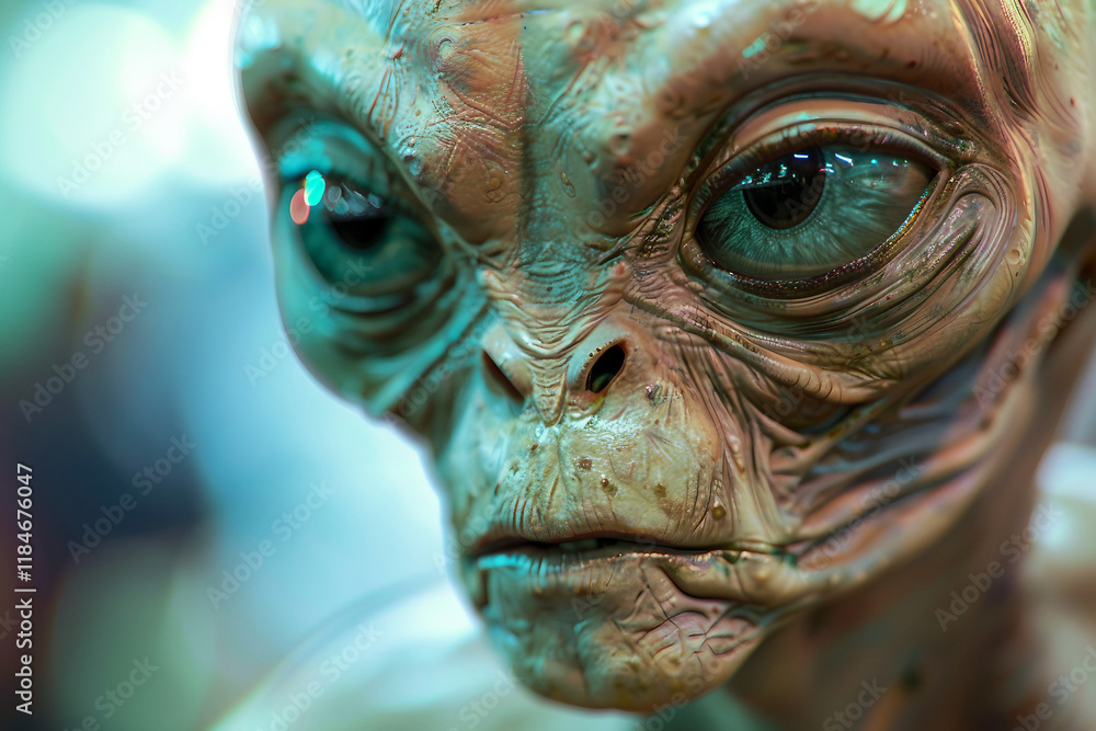 Image of extraterrestrial alien invading earth exploring city generative AI Image of extraterrestrial alien invading earth exploring city generative AI