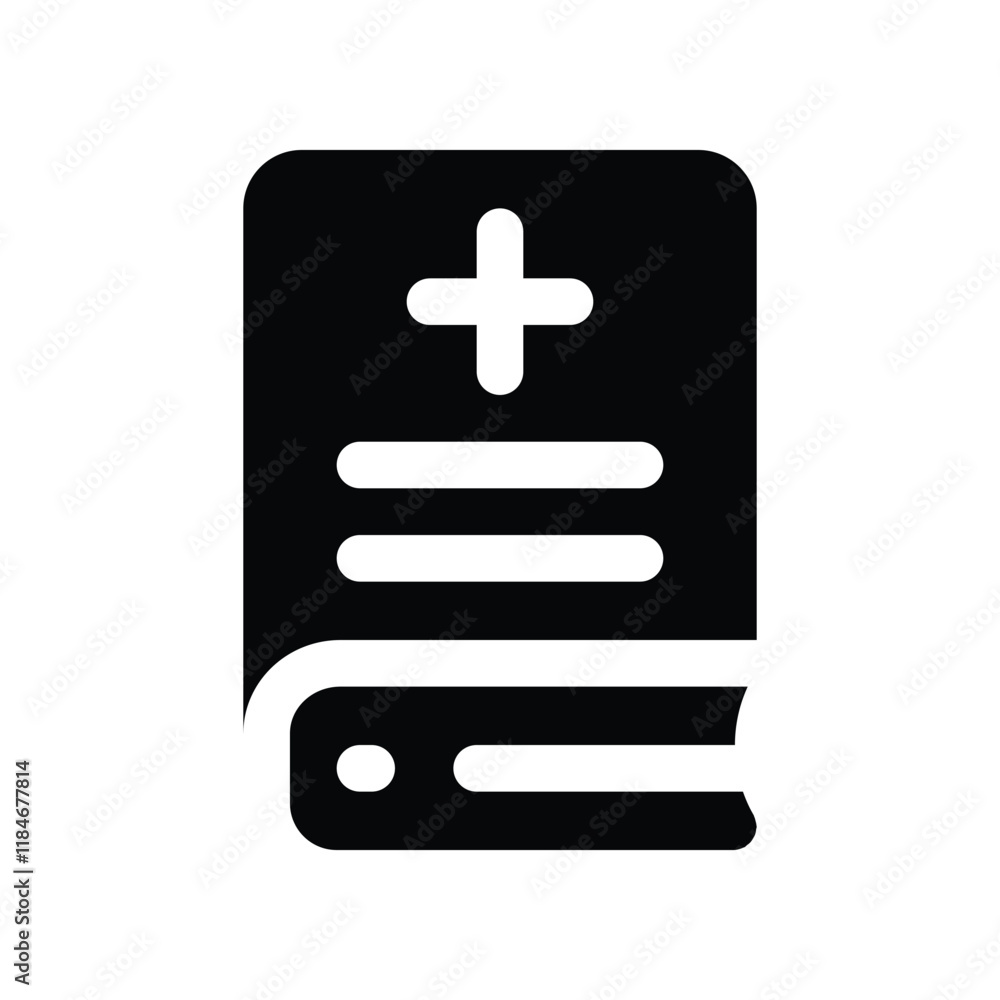 medical book icon. vector glyph icon for your website, mobile, presentation, and logo design. medical book icon. vector glyph icon for your website, mobile, presentation, and logo design.