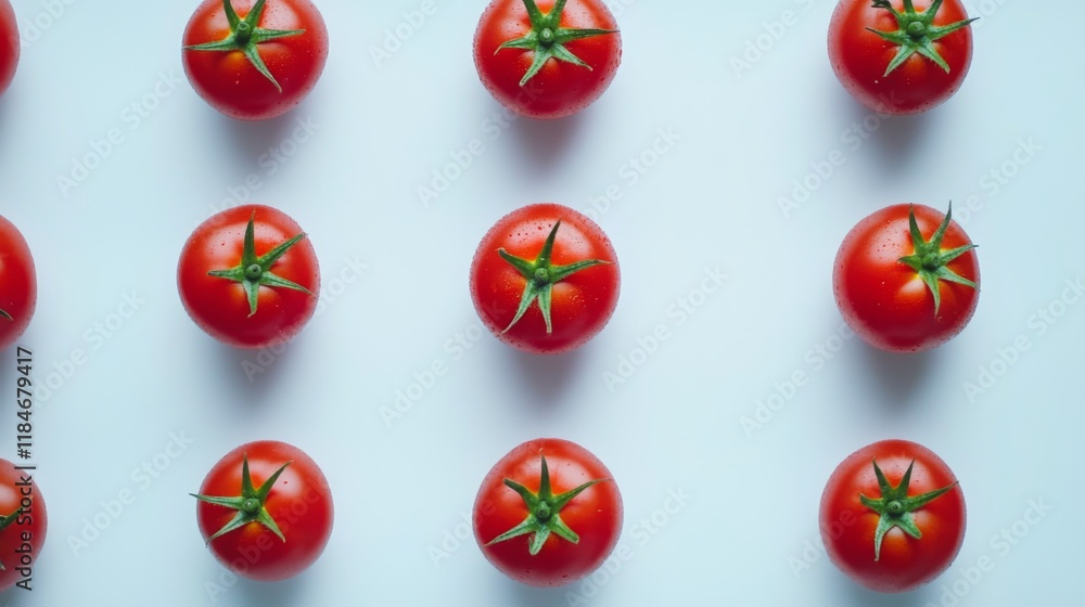 Fototapeta premium Radiant Red Tomatoes: Fresh and Vibrant Food Display