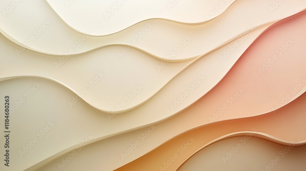 Obraz premium Abstract Wave Pattern in Soft Beige and Peach Tones