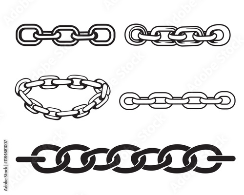 set of chain vector icon illustration