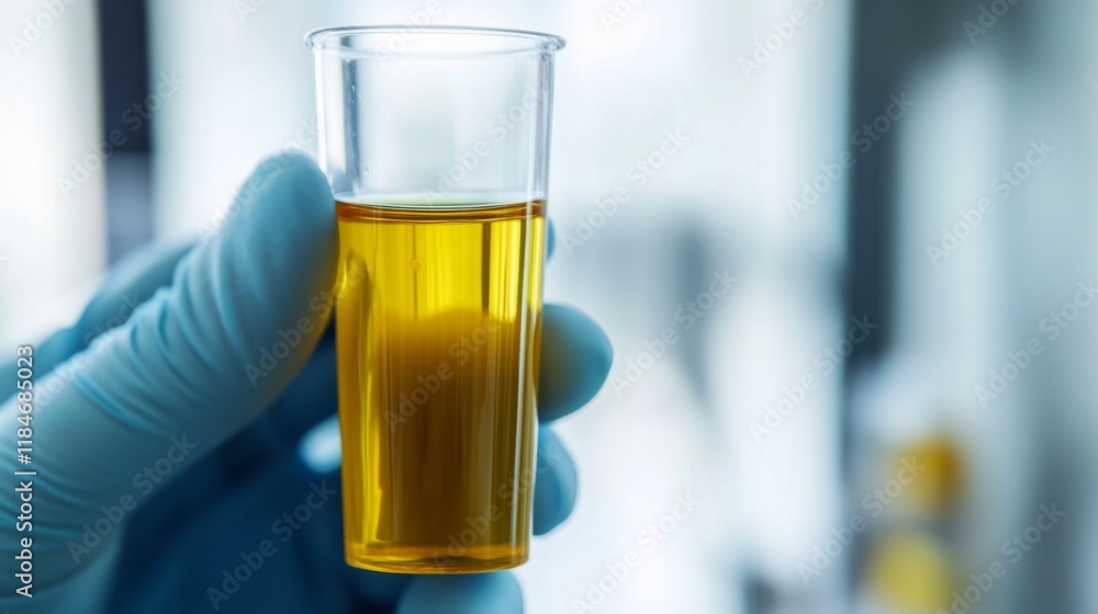 Yellow Liquid Sample in a Lab Test Tube Yellow Liquid Sample in a Lab Test Tube