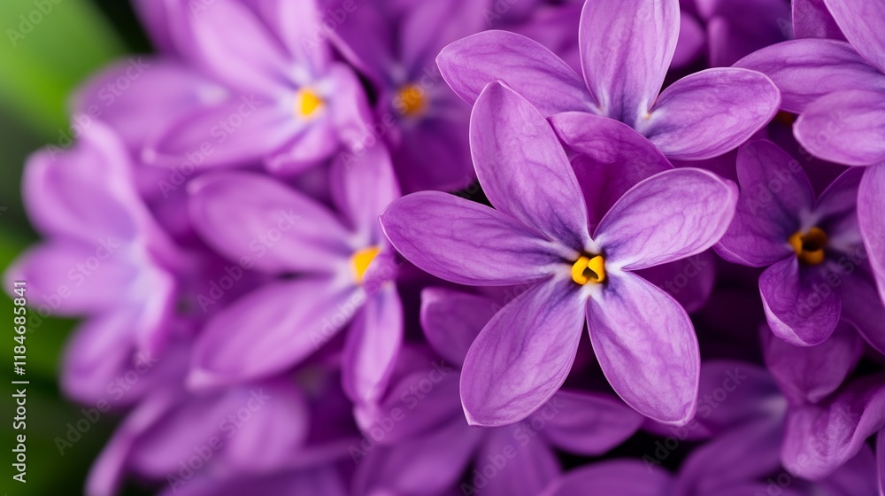 Close-Up Photo: Vivid Purple Flowers Blooming Beautifully Outdoors. AI Generated