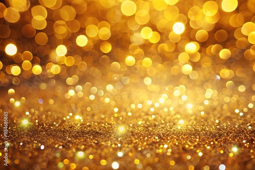 Golden Glitter Bokeh Background