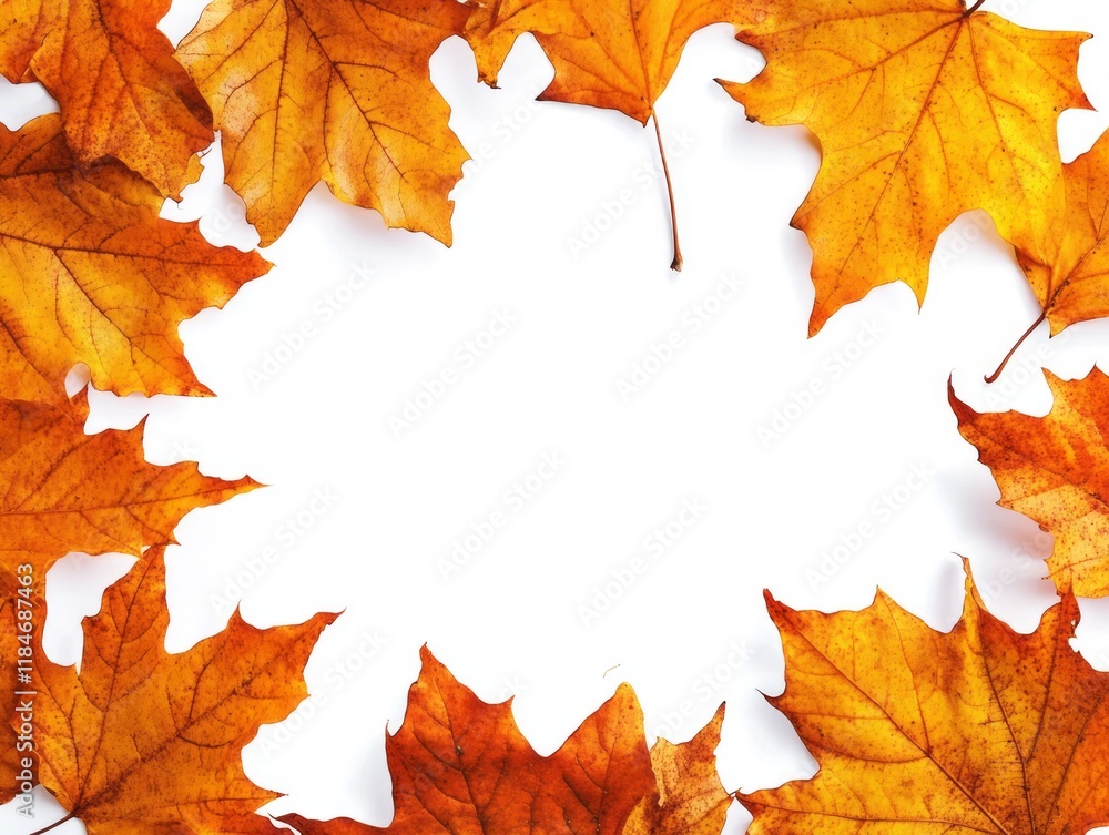Autumn Maple Leaves Frame White Background Autumn Maple Leaves Frame White Background