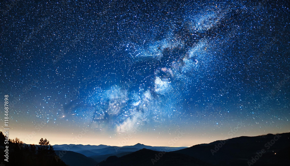 Fototapeta premium starry sky universe background galaxy of milky way blue space heritage with stars cosmos