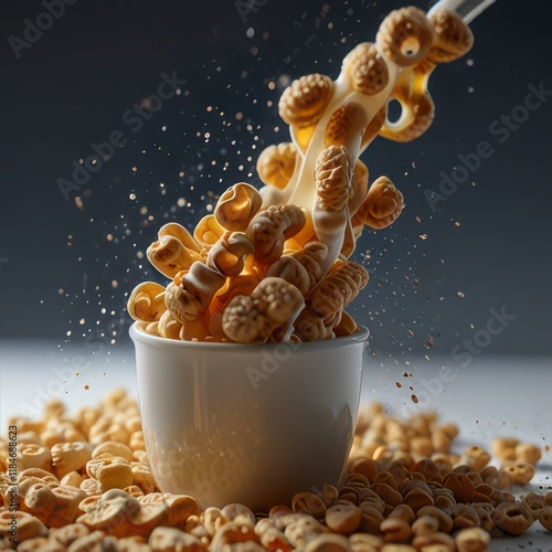 Vibrant cereal bowl filled assortment. photo