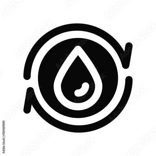 recycling water icon. vector glyph icon for your website, mobile, presentation, and logo design.