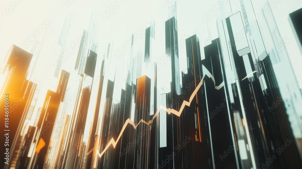 A D-rendered stock market chart with arrows pointing upward and downward, symbolizing the highs and lows of market trends, isolated on a white background. A D-rendered stock market chart with arrows pointing upward and downward, symbolizing the highs and lows of market trends, isolated on a white background.