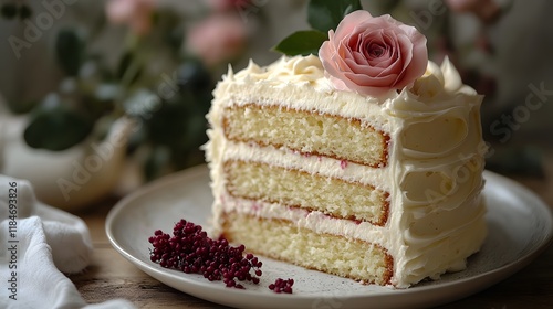 A Minimalist Single-Tier Cake with Smooth White Frosting and a Small Topper photo