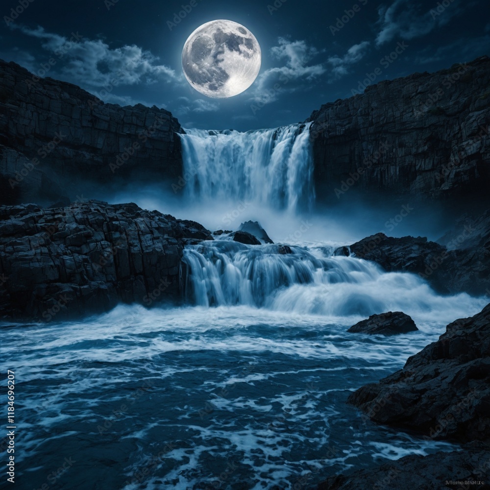 Fototapeta premium falls at night
