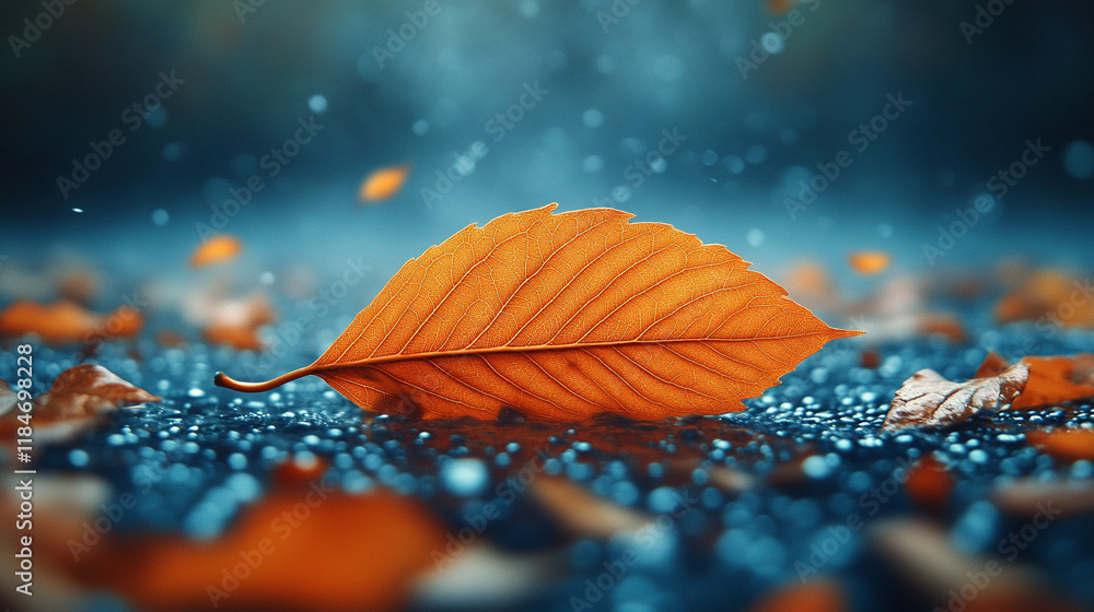 A single leaf drifting through the air, symbolizing the passage of time, with blurred empty blank caption space, evoking feelings of change, impermanence, and nature’s cycle A single leaf drifting through the air, symbolizing the passage of time, with blurred empty blank caption space, evoking feelings of change, impermanence, and nature’s cycle