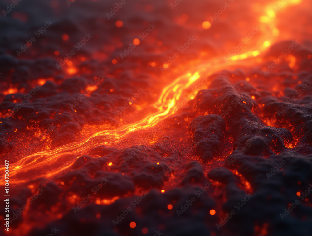 Molten Lava Flow Surface Background Molten Lava Flow Surface Background