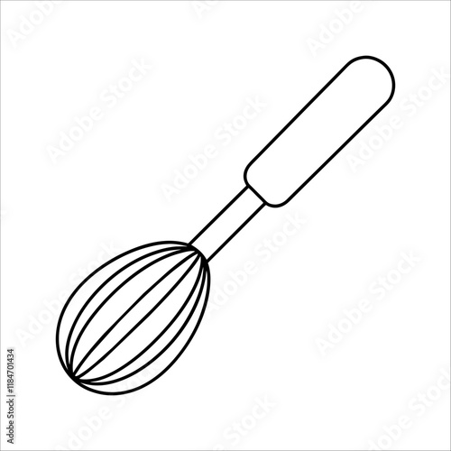 line art vector of whisk, kitchen whisk isolated on white