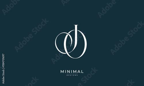 Alphabet letter icon logo JO