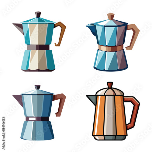 Simple Coffee Pot Vector Illustration 