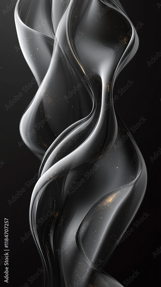 Abstract black and white fluid waves with smooth flow embody modern elegance and creative design representing harmony chaos movement and balance in art and design suitable for contemporary backgrounds Abstract black and white fluid waves with smooth flow embody modern elegance and creative design representing harmony chaos movement and balance in art and design suitable for contemporary backgrounds