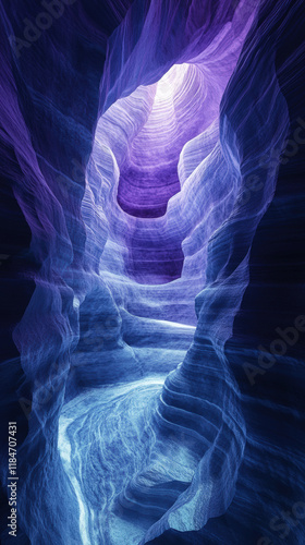 Gradient-Illuminated Passage in a Deep Cave photo