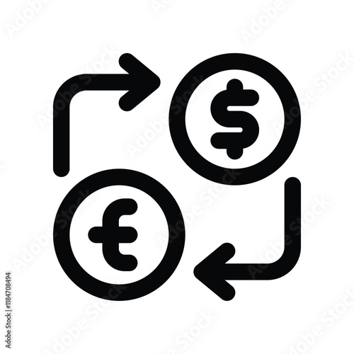 money exchange icon. vector line icon for your website, mobile, presentation, and logo design.