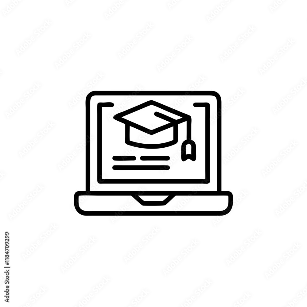 Online Learning icon illustration Online Learning icon illustration
