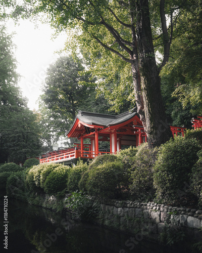 View of the Nezu Shrine in Bunkyo ward, Tokyo, Japan photo