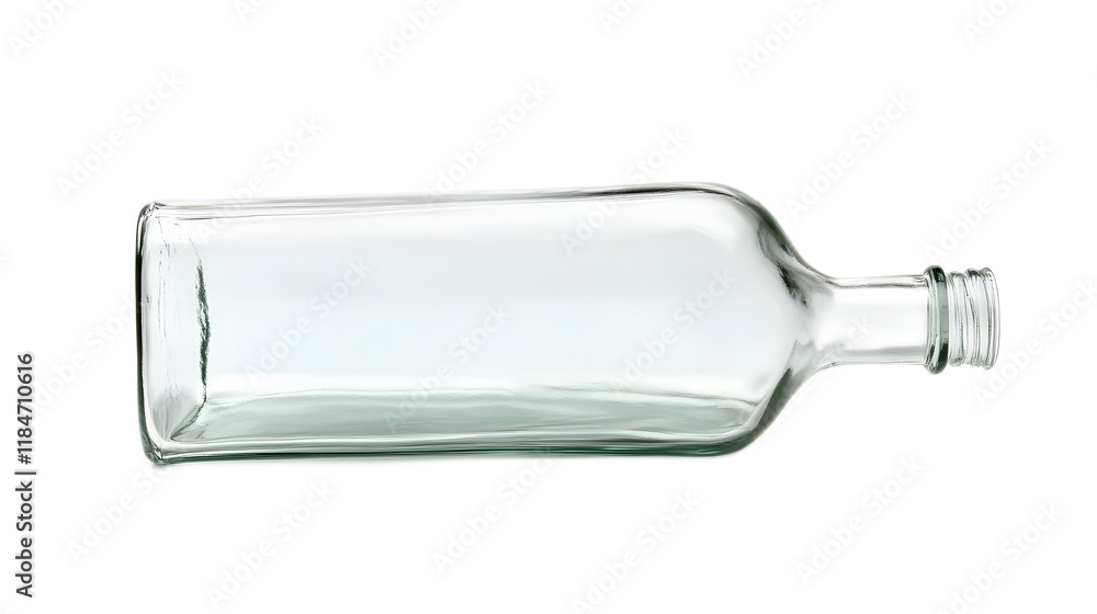 Empty glass bottle on a white background for creative use Empty glass bottle on a white background for creative use
