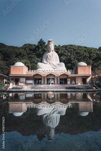 View of the Ryozen Kannon Temple, Kyoto, Japan photo