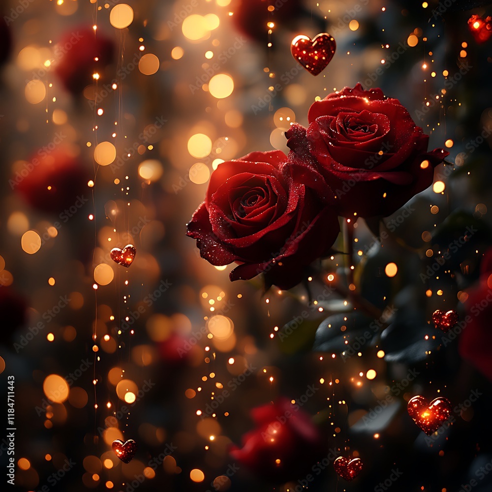 Roses valentines day glitter decoration charm high resolution hd background