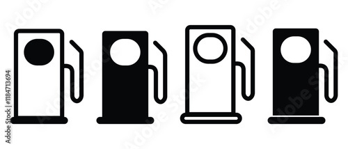 Petrol pump icon set. Petrol and fuel, pump sign vector graphics design. Pump station symbol in trendy flat style isolated on white background. Symbol of refuelling the car with gasoline. 