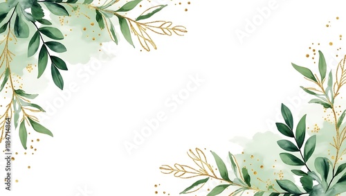 Watercolor floral illustration set - colorful leaf branches collection, for wedding stationary, greetings, wallpapers, fashion, background. Eucalyptus, olive, green leaves, gold