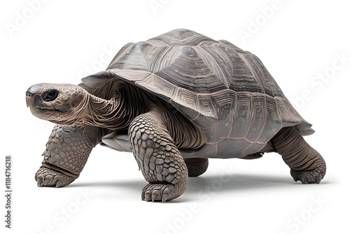 Patterned Tortoise Slowly Exploring Its Environment photo