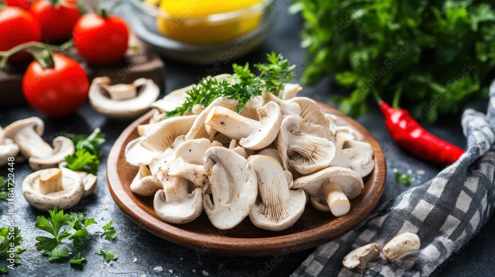 Fresh Mushrooms Ready for Cooking Fresh Mushrooms Ready for Cooking