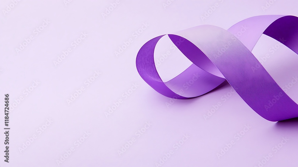Purple Ribbon Swirling on Lavender Background Purple Ribbon Swirling on Lavender Background