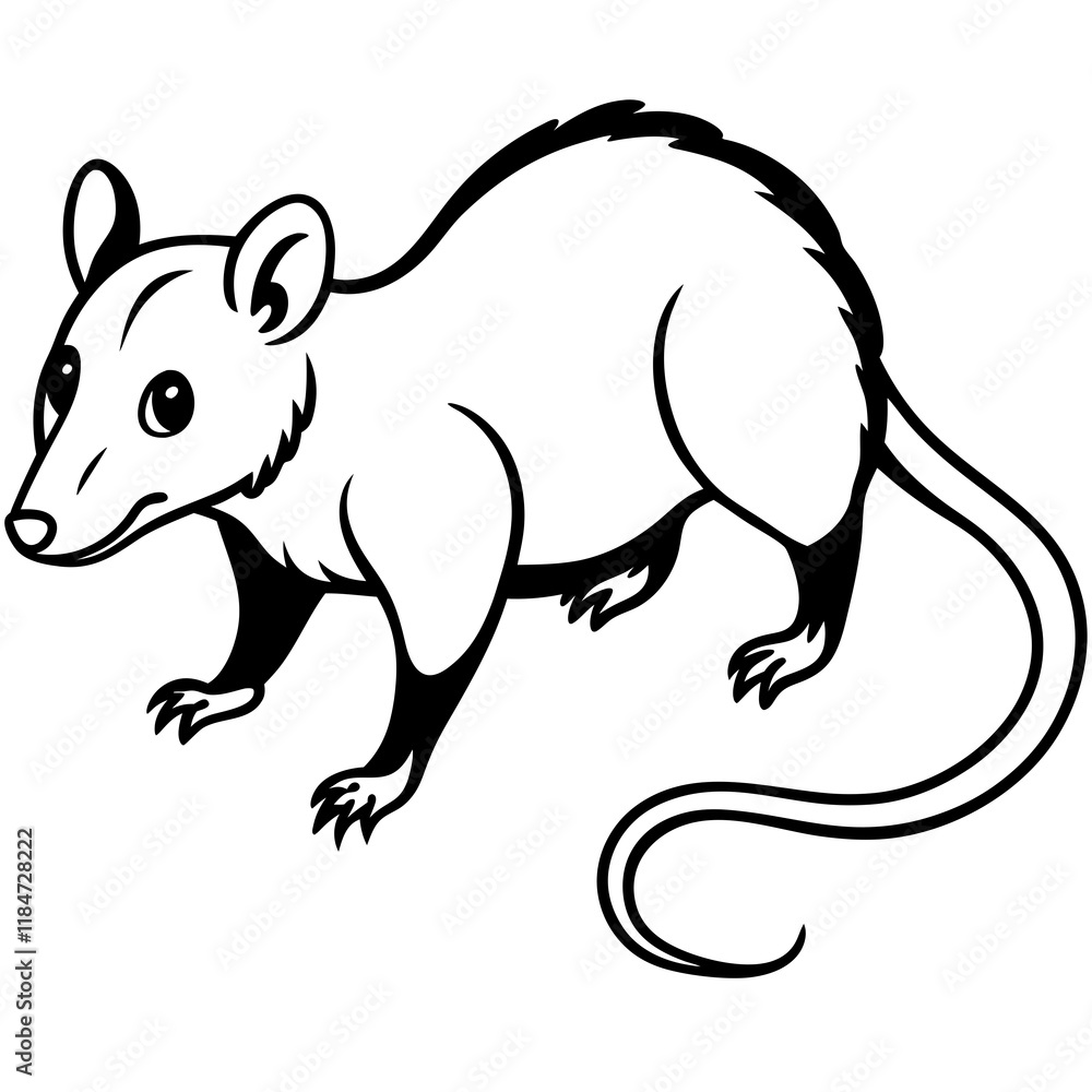 Obraz premium Opossum on white background