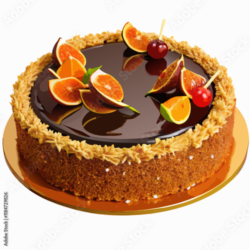 Dessert fruitcake  vector illustration (2)