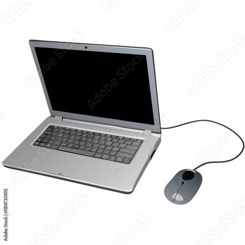 Modern laptop vector illustration (2)