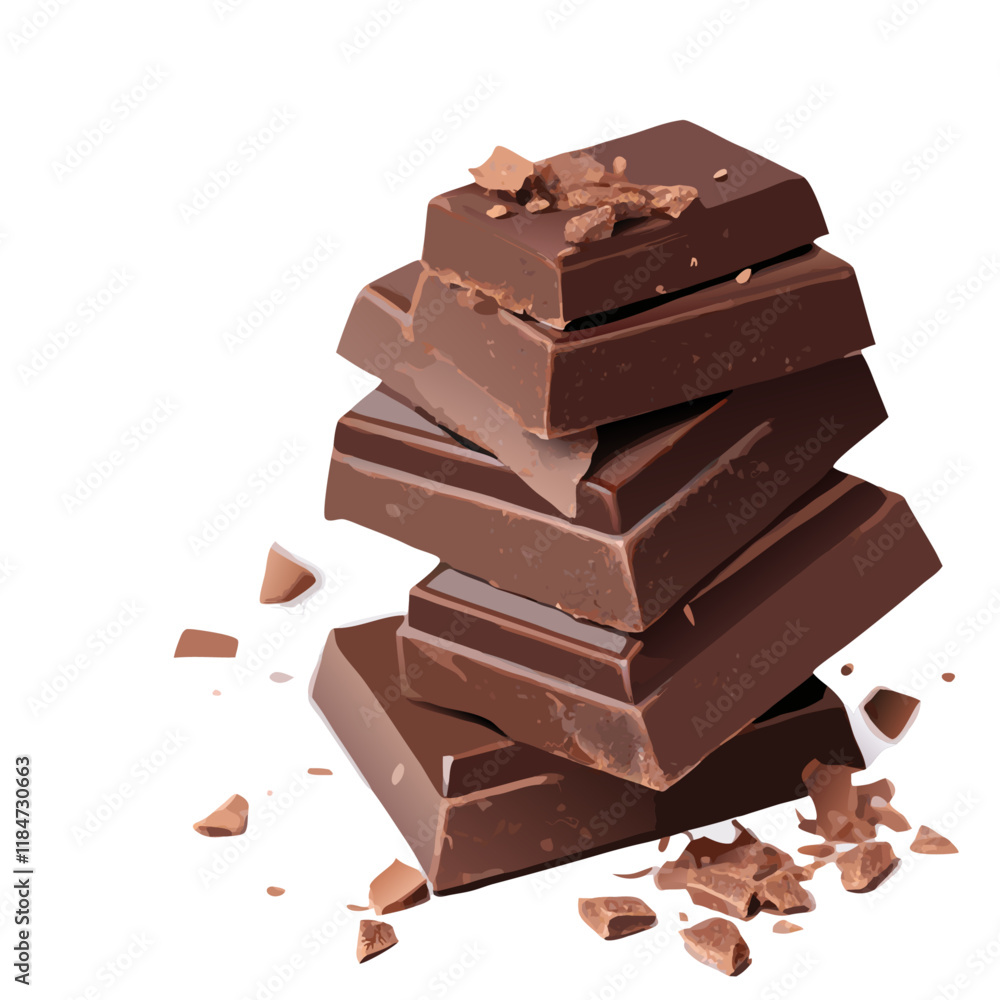 Pieces of black chocolate vector illustration (2) Pieces of black chocolate vector illustration (2)