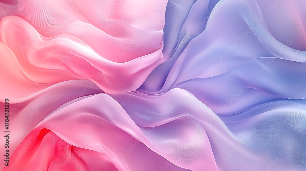 Obraz premium Abstract Pink and Purple Fabric Waves Flowing