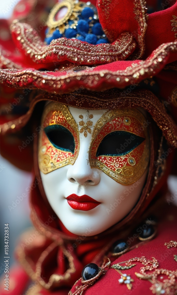 Vibrant Mask and Costume Display During the Famous Carnival of Venice Celebration in Italy, Showcasing Rich Traditions and Artistry Vibrant Mask and Costume Display During the Famous Carnival of Venice Celebration in Italy, Showcasing Rich Traditions and Artistry