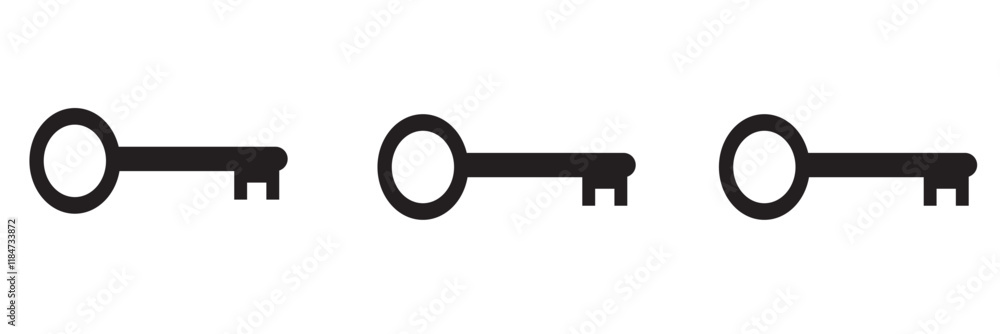 Key icon set. Key vector icon. Key symbol.