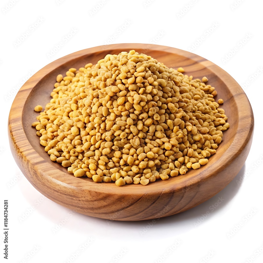 A wooden bowl filled with golden bee pollen granules, a natural supplement rich in vitamins and minerals. The granules are tightly packed, forming a mound in the bowl. A wooden bowl filled with golden bee pollen granules, a natural supplement rich in vitamins and minerals. The granules are tightly packed, forming a mound in the bowl.