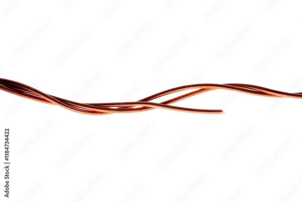 Copper wire isolated on white background Copper wire isolated on white background